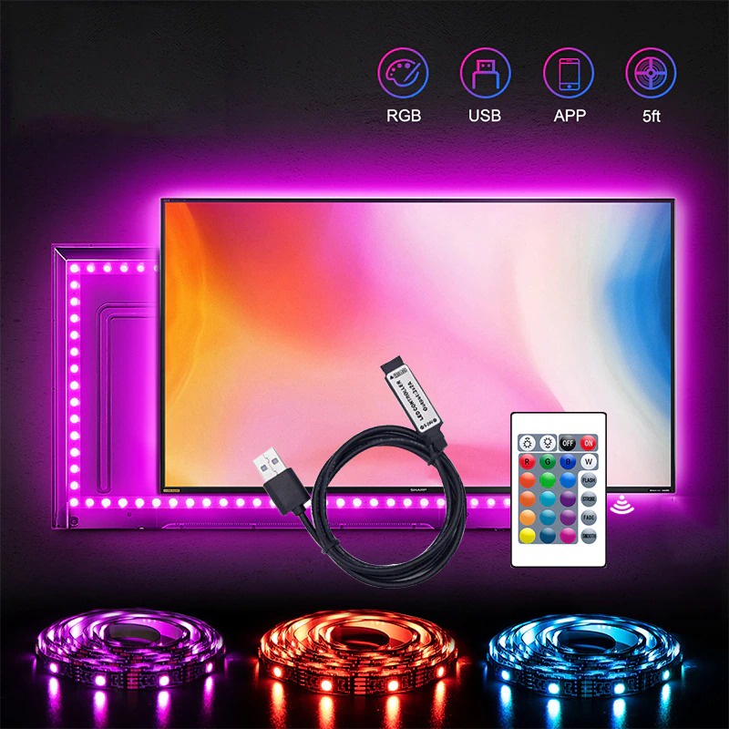 LED Light Strip TikTok For Room Game Decoration Lights 24Key USB 5050 ...