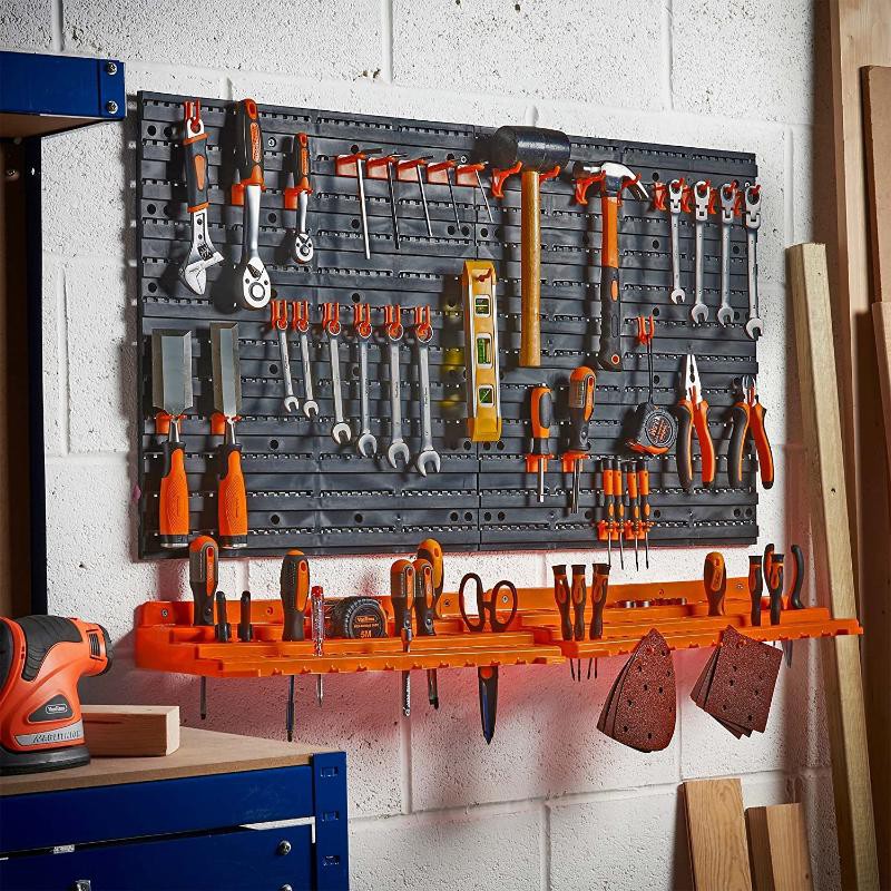 Peg board garage wall tool rack 3 panel hanging storage shed pegboard 120cm 2pcs 