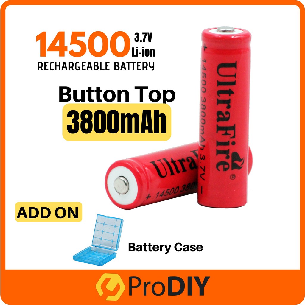 2PCS 3.7V AA RECHARGEABLE LIION BATTERY 14500 3800mAh LITHIUM Shopee