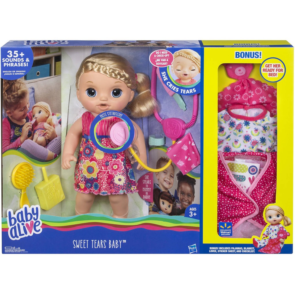 hasbro baby alive sweet tears baby doll