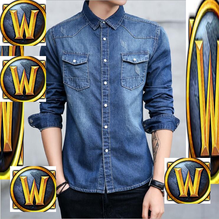kemeja denim  jeans  baju  lelaki  dd128cu Shopee Malaysia