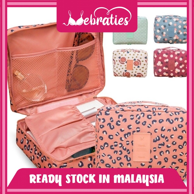 【Mebraties】Zipper Makeup Bag Nylon Cosmetic Bag Make Up Bag Kits Storage Travel Wash Pouch