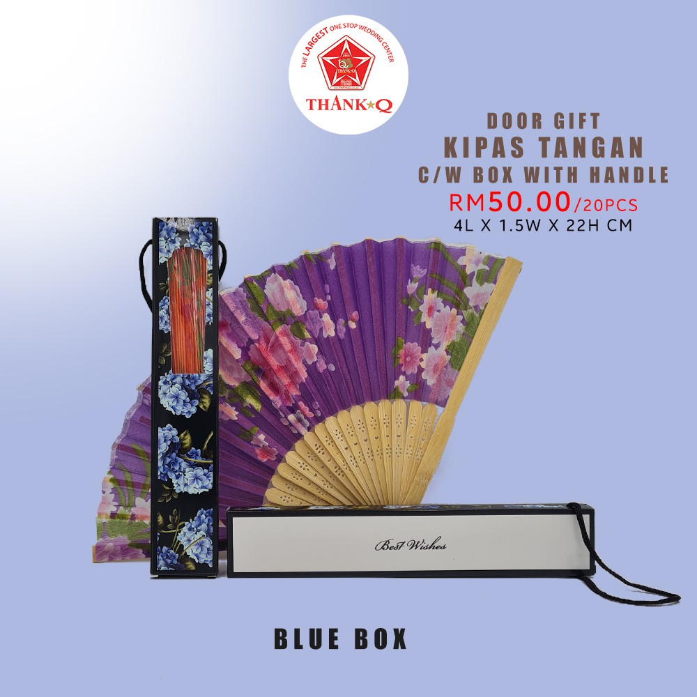 20pcs Best Wishes Door Gift Hand Fan Kipas Tangan Complete With Box And Handle Shopee Malaysia