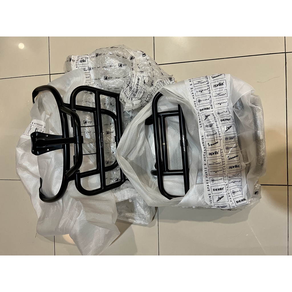 Original VESPA Sprint Primavera Front and Rear Racks SET Matt Black ...