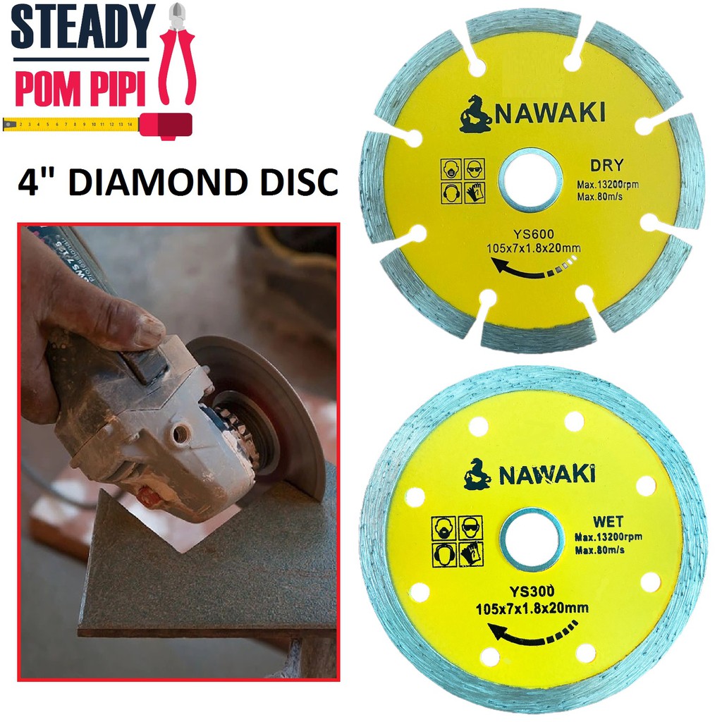 NAWAKI GCE 4" DIAMOND CUTTING DISC FOR GRANITE, STONE, TILE AND CERAMIC