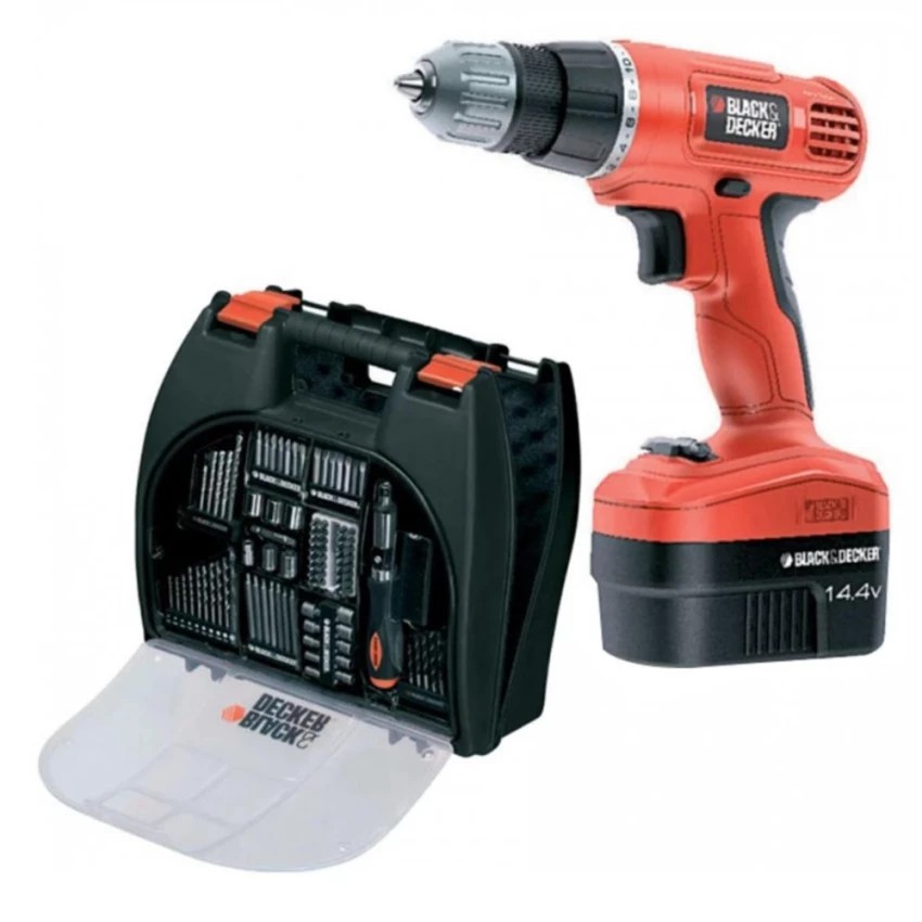 Black and Decker 14.4v EPC14100K Cordless Drill w/100 pcs kit Shopee