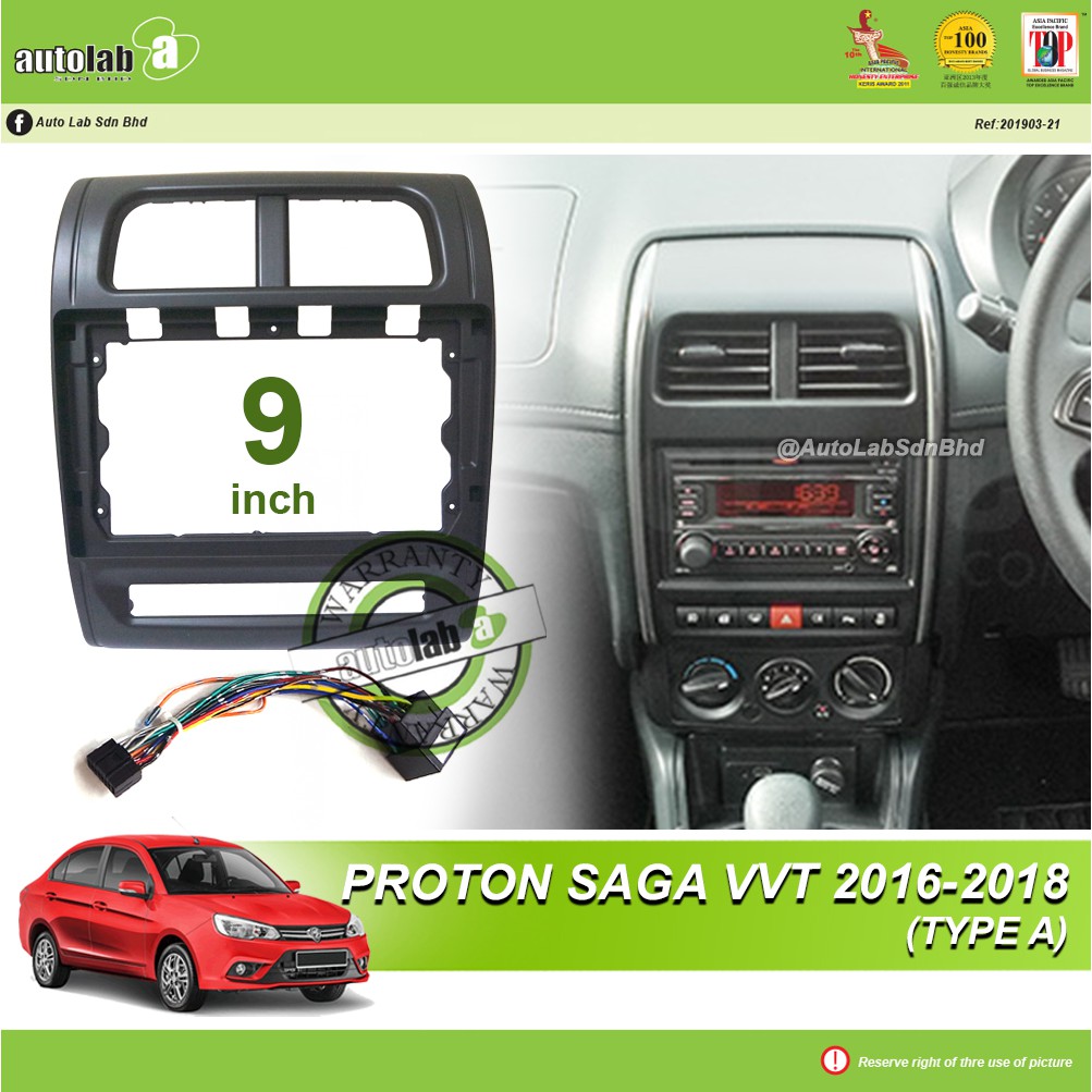 Android Player Casing 9" Proton Saga VVT 2016-2018 (Type A) with Socket Proton