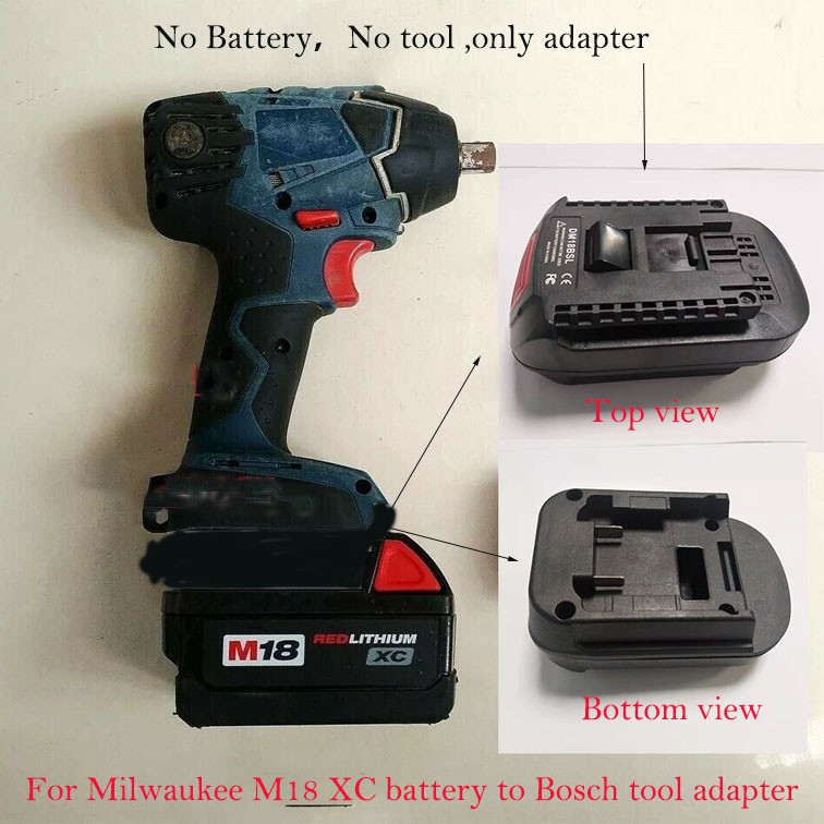 drill Milwaukee 18v battery adapter to Bosch Hammer driver saw grinder