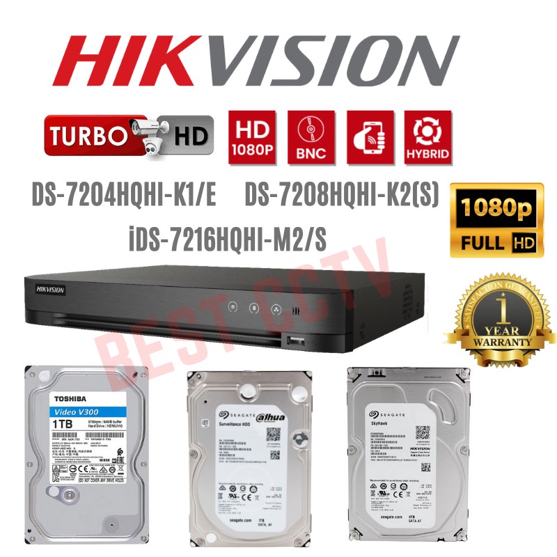 Hikvision Cctv Dvr 2mp 4mp Ds 74hqhi K1 E Ds 78hqhi K1 E Ds 7216hqhi K2 S Hard Disk Seagate Toshiba 1tb 2tb 4tb Shopee Malaysia