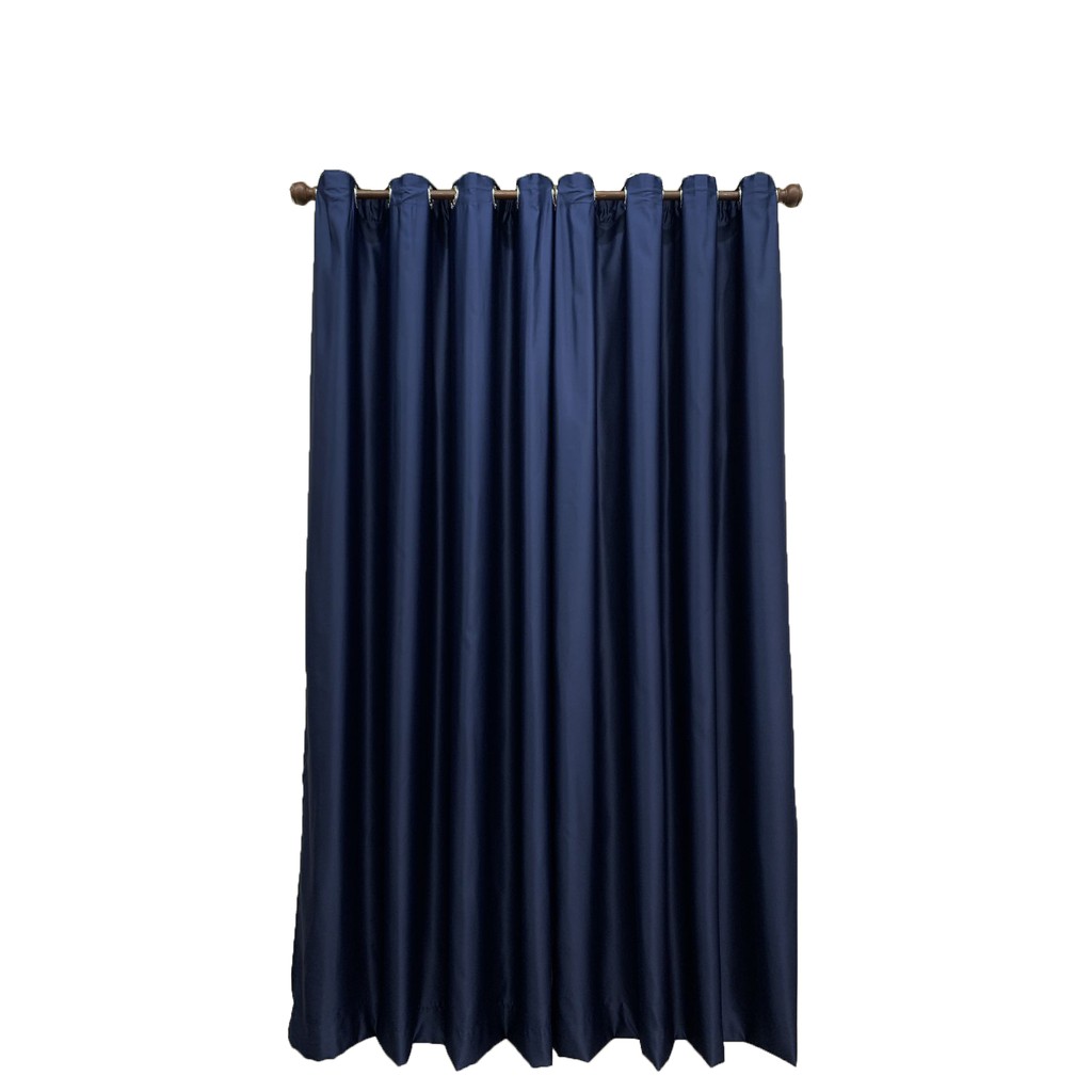 A11 Ready Made Curtain Siap Jahit Langsir Langsir Raya Kain Tebal Free Eyelet Ring Warna Biru Gelap Dark Blue Shopee Malaysia