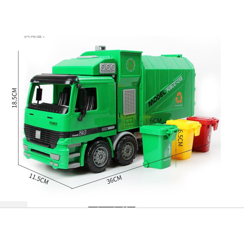 Childrens Side Loading Garbage Truck Can Be Lifted With 3 Rubbish Bin ...