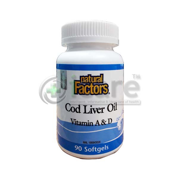 Natural Factors Cod Liver Oil Vitamin A D 90 S Only Available For West Malaysia Exp Date 8 2022 Shopee Malaysia