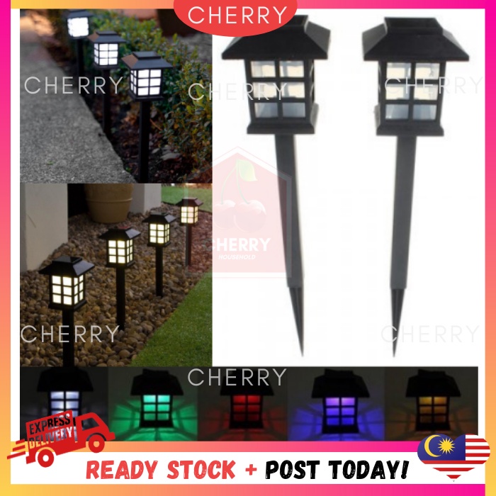 CHERRY Outdoor Lampu Raya Solar Pathway Lights Garden Lantern Ground Lawn Landscape Yard Night Lamp Tanglung Taman