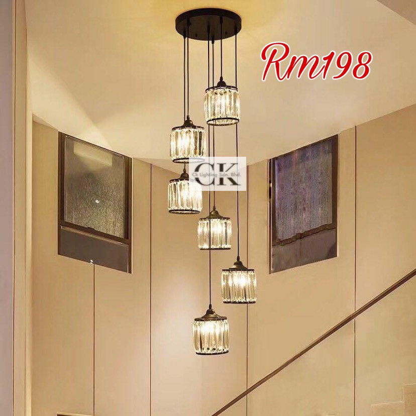 Ck Lighting Staircase Glasses Pendant Light 6 Hanging Light Modern Design