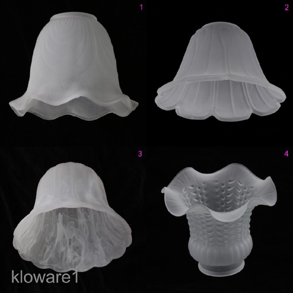 Frosted White Glass Flower Petal Replacement Shade for Ceiling Light Wall Sconce 