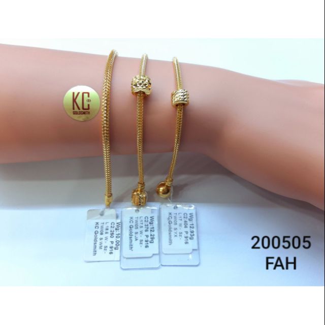 Gelang Tangan Pandora Emas 916 Tulen Shopee Malaysia