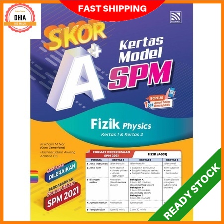 Kertas Soalan Spm Skor A Kertas Model Spm 2021 Fizik Bilingual Shopee Malaysia