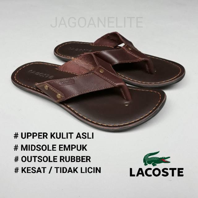 lacoste men's leather sandals