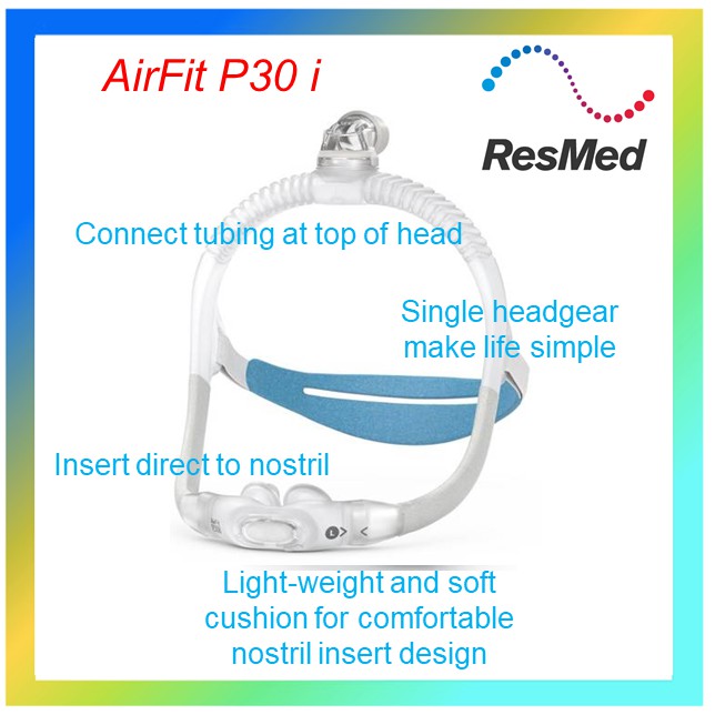 Resmed AirFit P30i TubeTop of head Nasal Pillows CPAP Mask