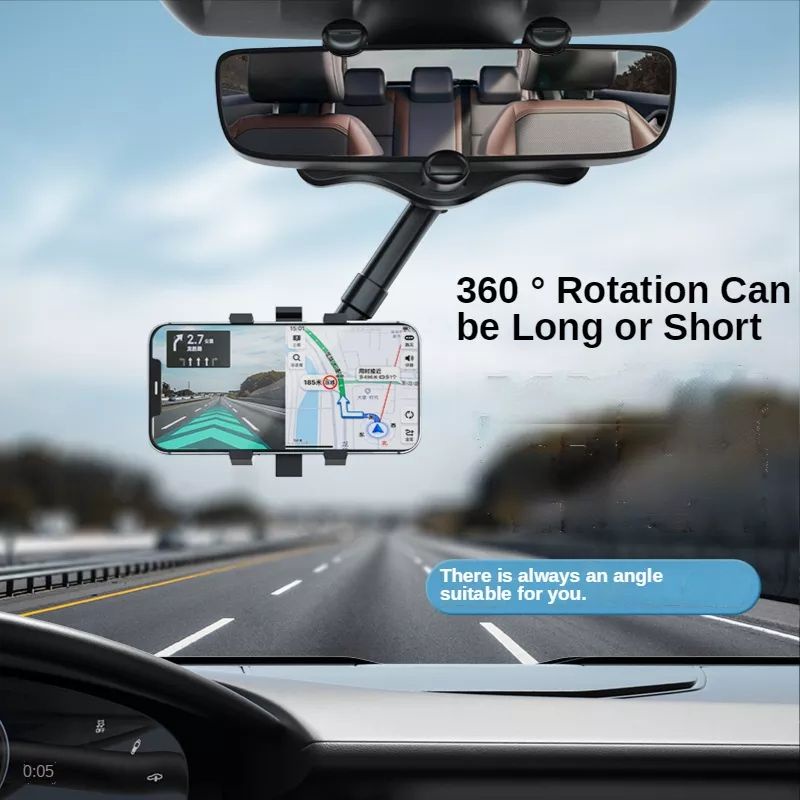 MiMi Car Mirror Clip Phone Holder Anti Shock In-Car Rear View Mirror Mount GPS DVR 360 Degree Rotated Grip Phone Bracket