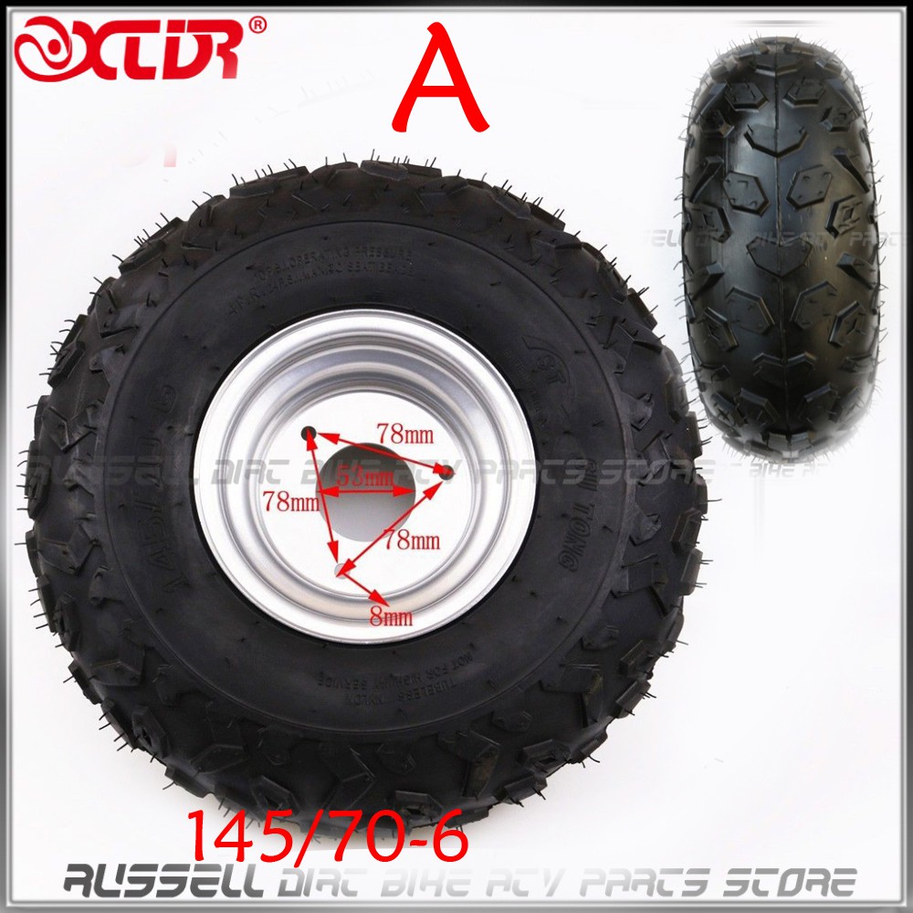4Pcs 145x70-6 inch Wheel Rim Tyre/Tire 90CC Go Kart Buggy ATV Quad Bike 6 inch 