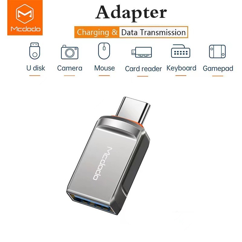 Mcdodo Usb To Type C Otg Adapter Convertor Ot For Mobile Phone Shopee Malaysia