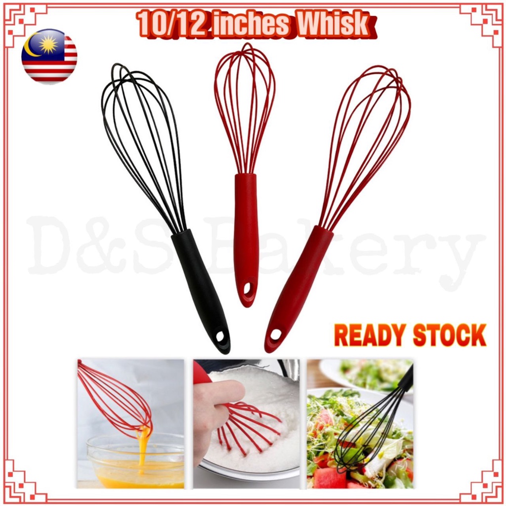 D&S Silicone Whisk Egg Whisk, Egg Beater Hand Mixer Kitchen Bakery Bakeware Appliances Pemukul Telur 硅胶打蛋 搅拌