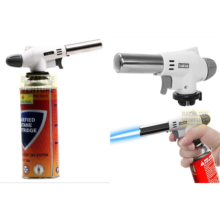 Butane Burner | Flame Gun | Flaming Gas Torch Gun | Jet Flame Gun | Camping Gas Torch | Permetik Pistor| Pistor Api Pada