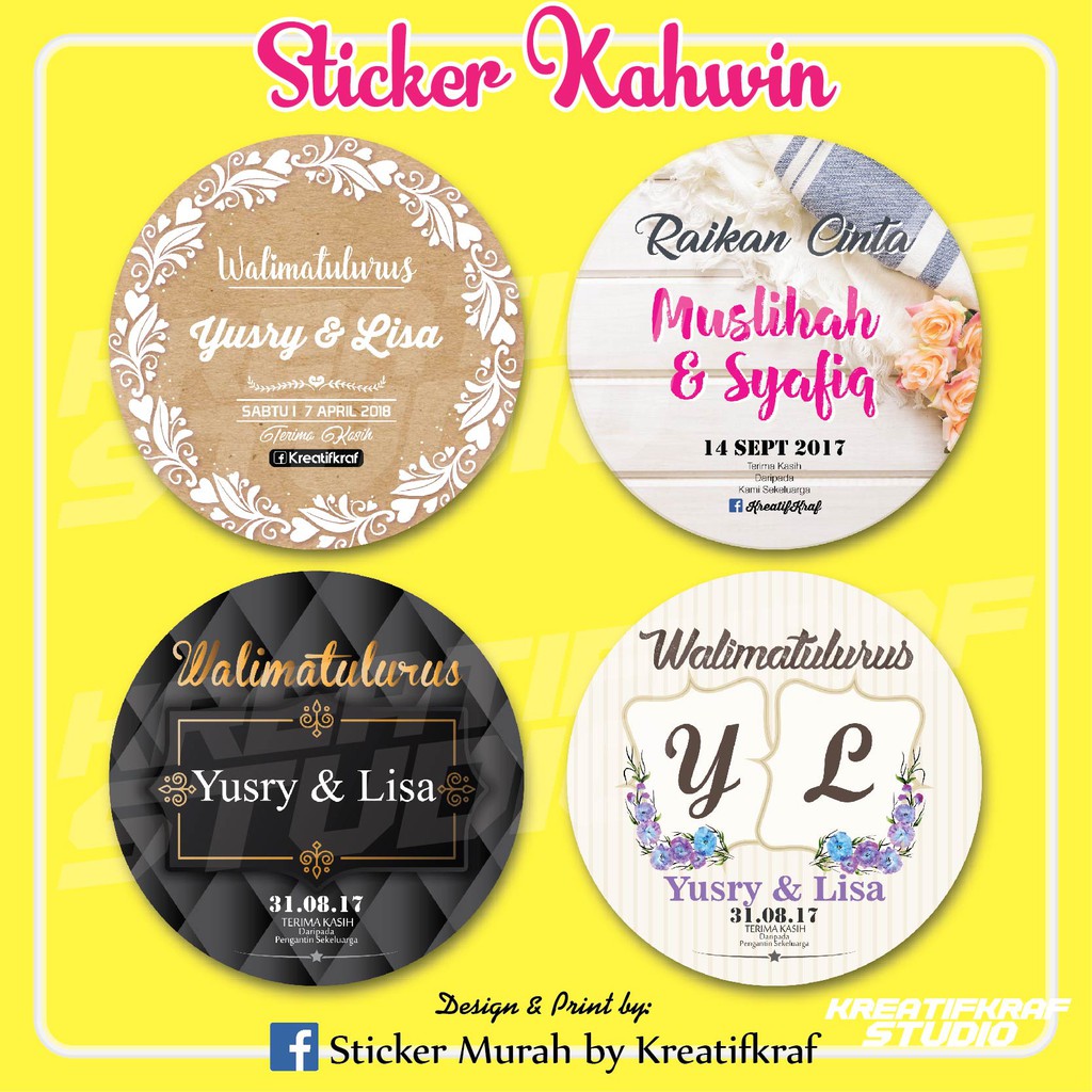 Hotsale 100pcs Rm20 Sticker Wedding Kahwin Doorgift Shopee Malaysia