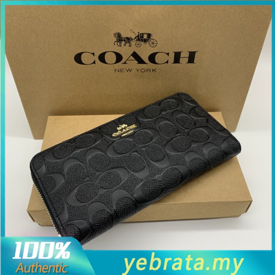 100%COACH Original 53834 Stereoscopic pattern women's wallet long wallet  zip purses long purses | Shopee Malaysia