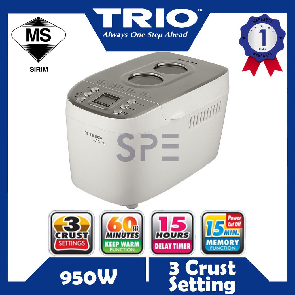 [ SIRIM ] TRIO 15 Multi Function Bread Maker ( 950W ) 15 Pelbagai Pengunaan Pembuat Roti