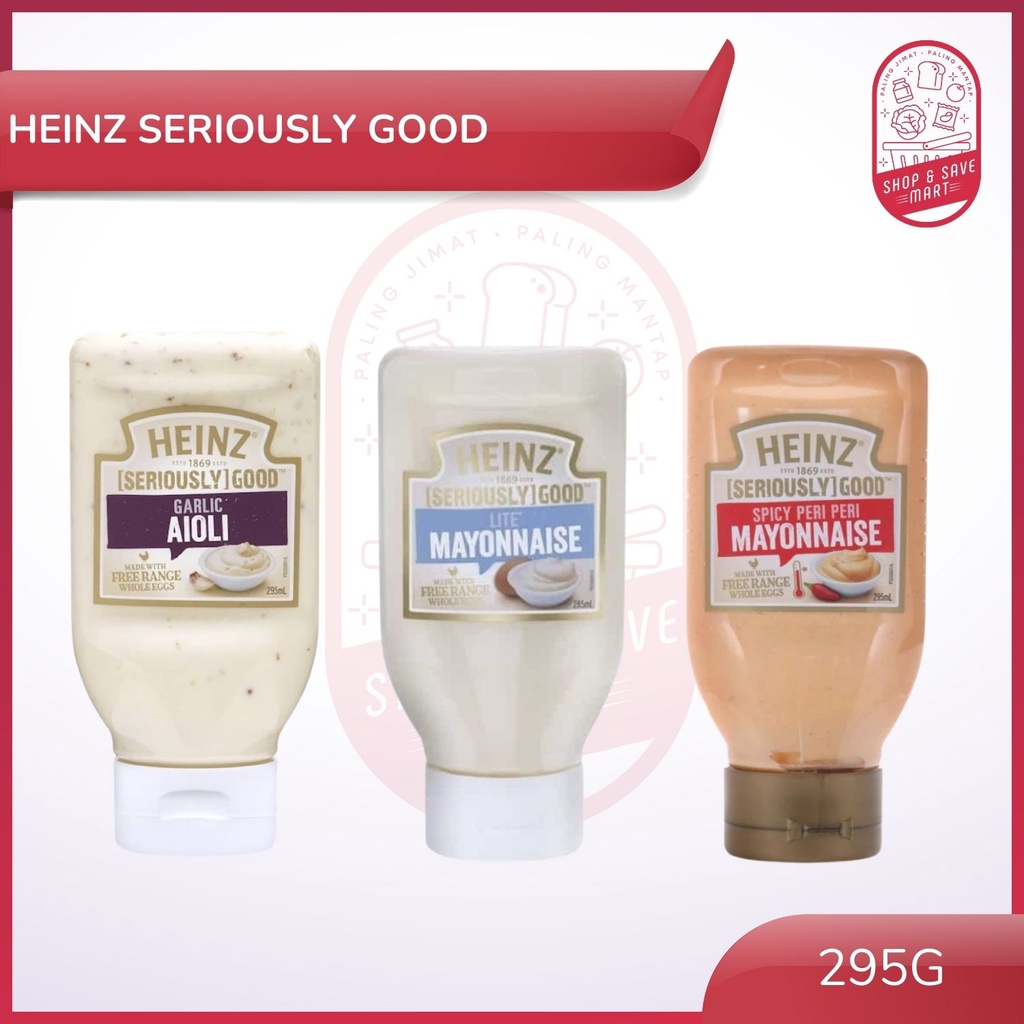 Heinz Seriously Good Mayonnaise 295ml (Flavor Lite Mayonnaise/ Spicy Peri Peri Mayonnaise