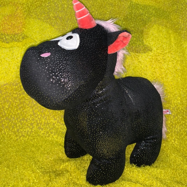 black unicorn plush