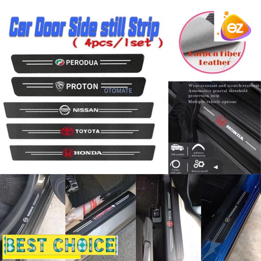 1set 4pcs Proton/Perodua/Honda/Toyota/Nissan Carbon Fiber Leather Door ...