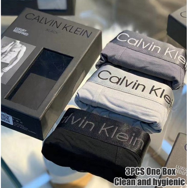 Calvin klein_(BOX+3PS) underwear CK men's underwear ice silk modal cotton seamless boxer shorts
