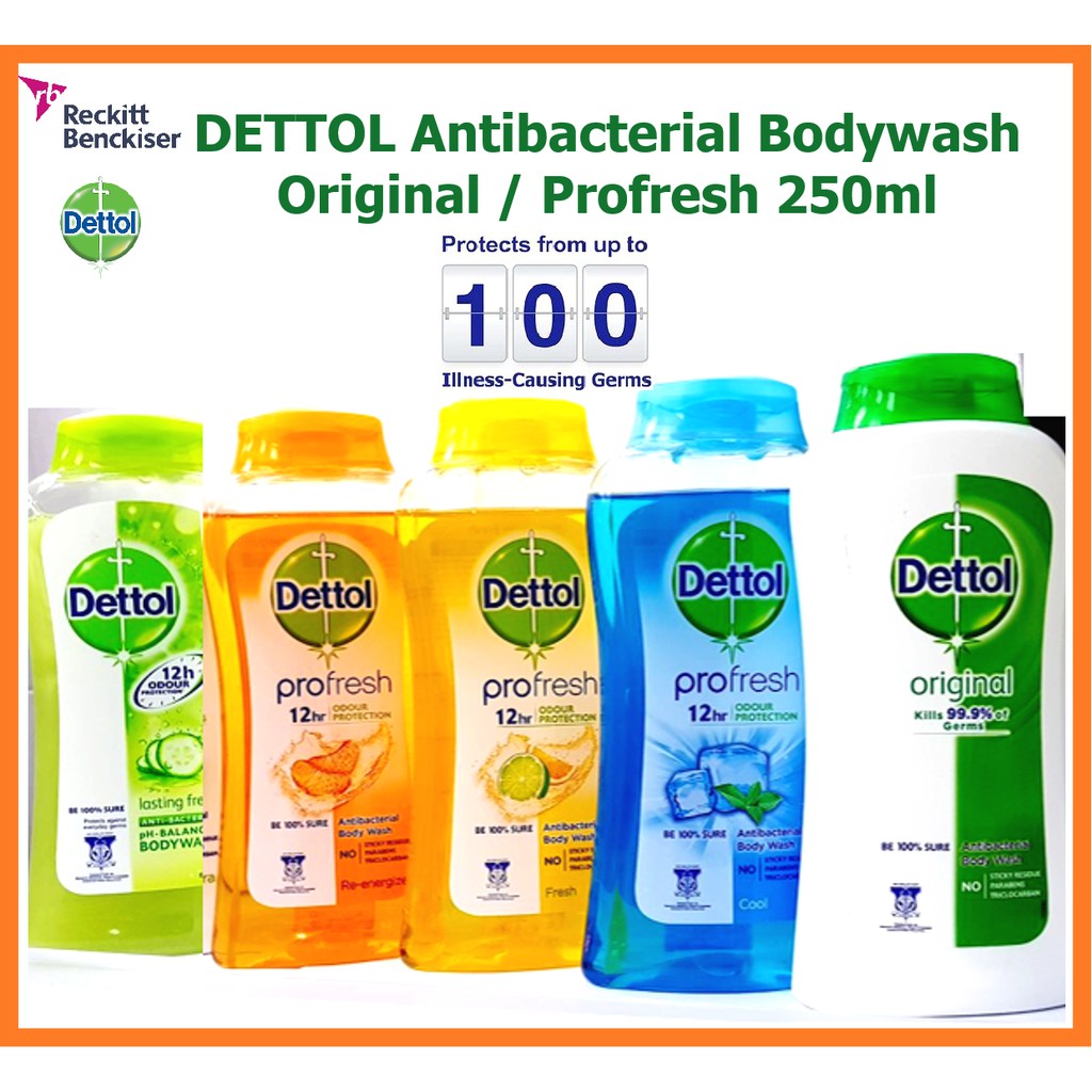 DETTOL Antibacterial BodyWash Shower Gel Mandian 250ml (Original