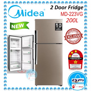 Buy Midea 185l 2 Door Refrigerator Fridge Peti Sejuk Peti Ais Md 222 Md 222v Md 223vg Seetracker Malaysia