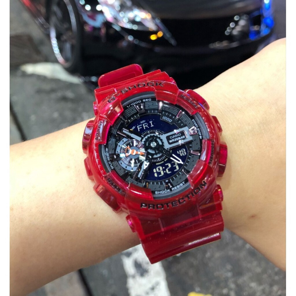 g shock transparent red