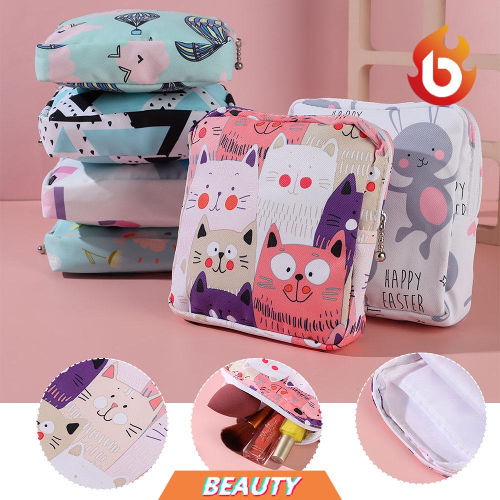 Travel Storage Bag with Zipper for Makeup Sanitary Pad Organizer Card Key Holder Mini Canvas Wallet Coin Purse Pouch Grey 