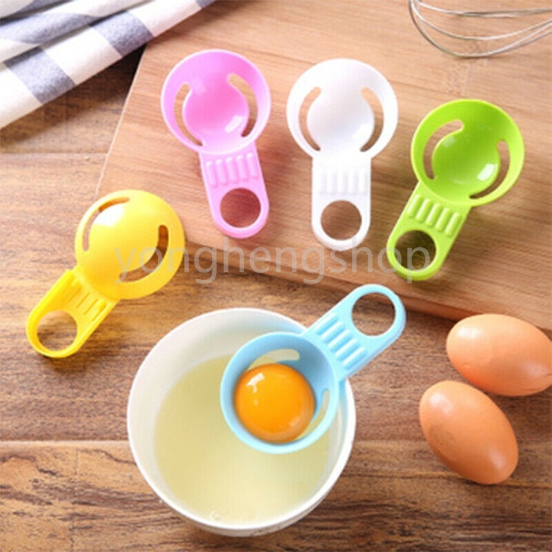 1PC Short-handle Egg Dividers Food Grade PlasticYolk Separator Kitchen Practical Baking Tool Random Color