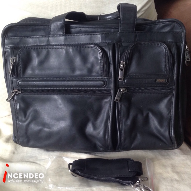 Tumi Expandable Leather Business Briefcase 96160D4 Shopee Malaysia