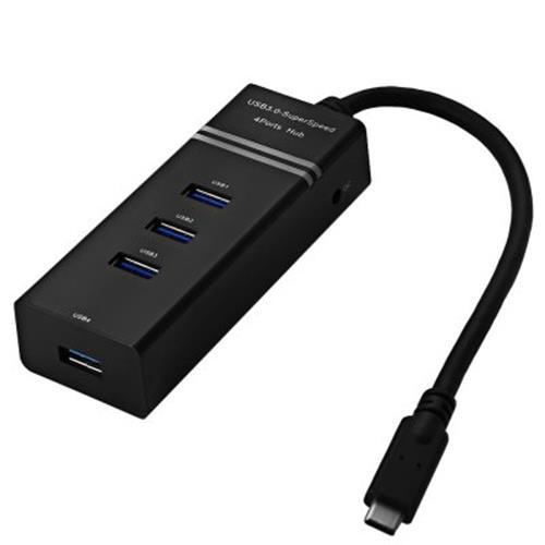 USBC TO 4PORT USB 3.0 HUB FOR MACBOOK CHROMEBOOK (BLACK) Shopee