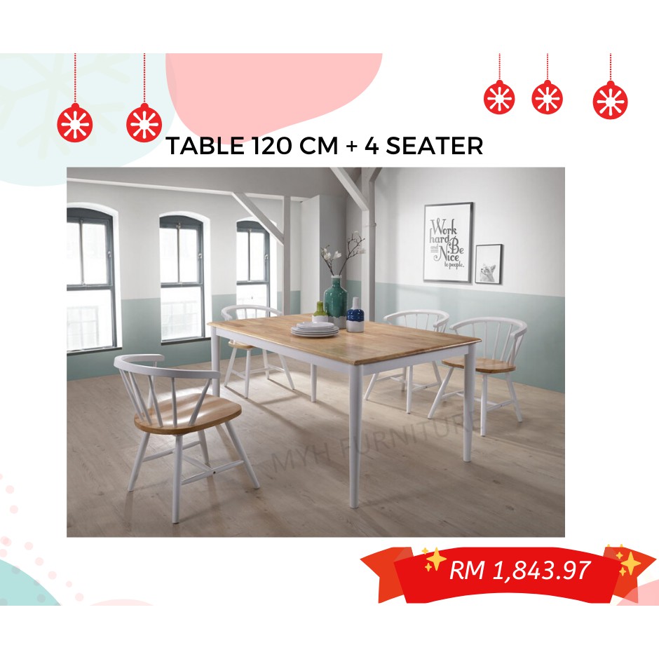 Dining Set 4 Seater Table And Seater Dining Room Set Solid Wood Dining Set Dining Chair Dining Table Shopee Malaysia