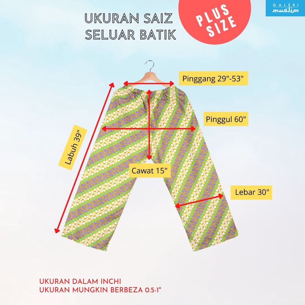 Buy VIRAL! Plus Size Seluar Batik Wanita (Womenu0027s Batik Pants 