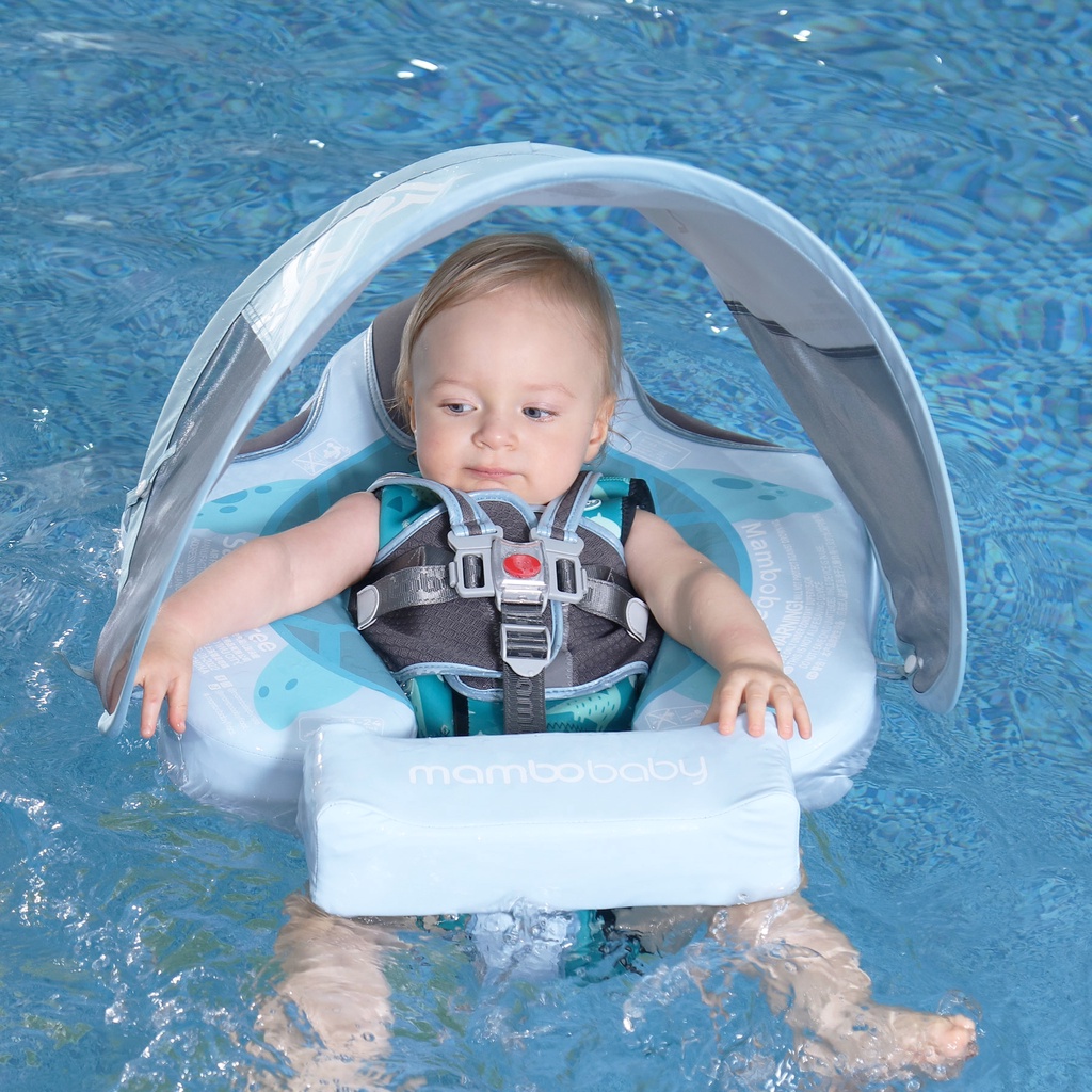 Baby Floats for Pool with Canopy Removable UPF 50 UV Sun Protection Canopy,Mambobaby Float Non