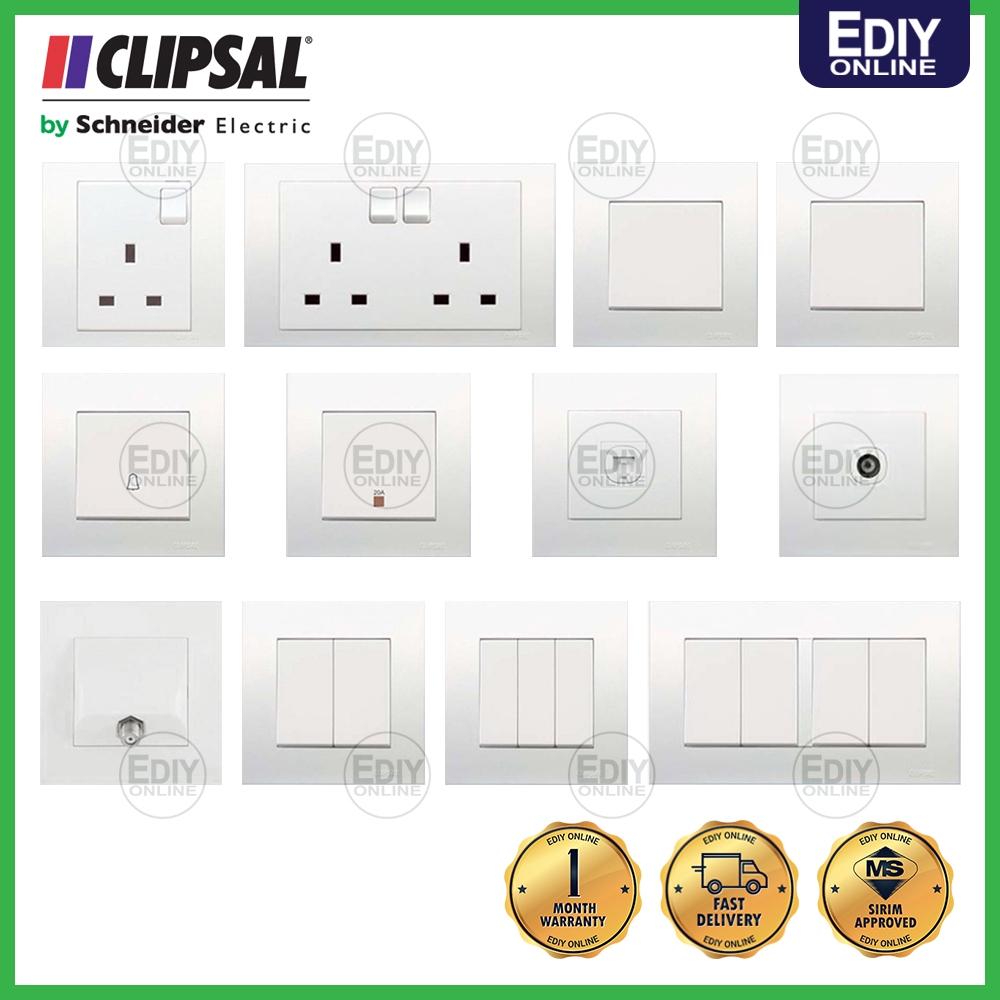 【CLEAR STOCK】 CLIPSAL SCHNEIDER MALAYSIA SWITCH SOCKET (NEW DESIGN) (1