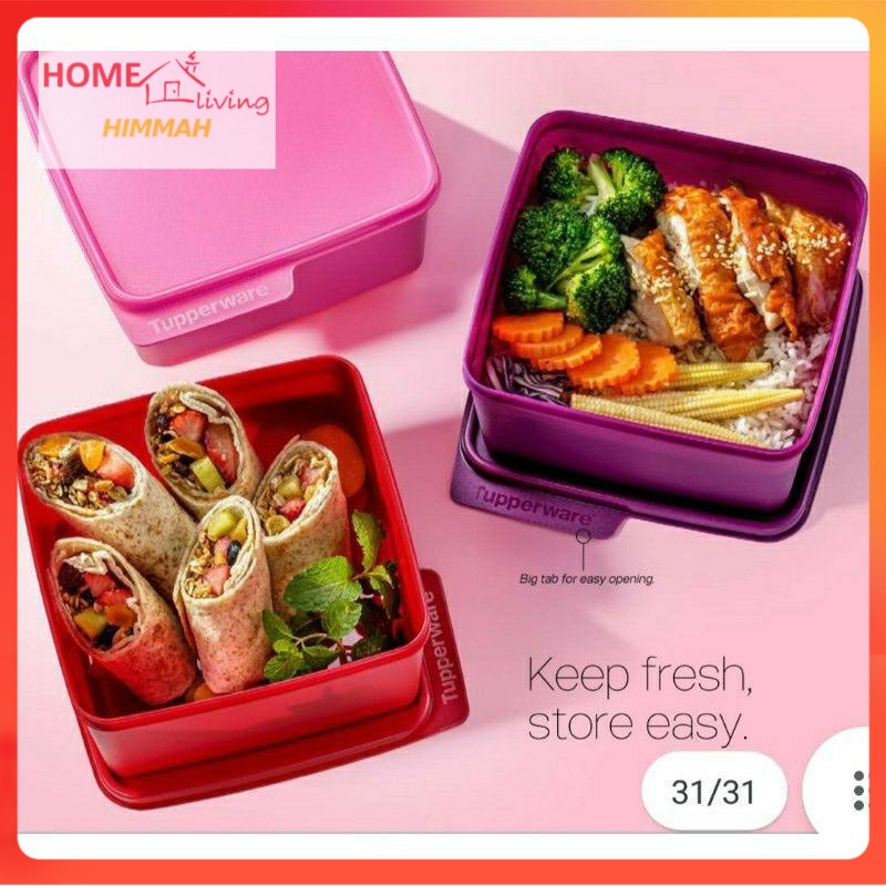 Tupperware Snack N Stack 1.2L Bekas Tupperware Tupperware Lunch Box