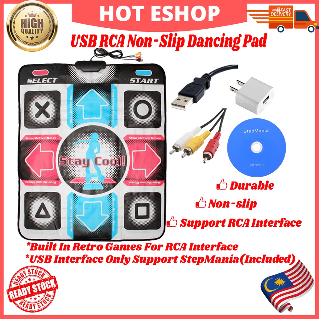 USB RCA Non-Slip Dancing Step Dance Mat Pad Compatible for PC , TV AV ...