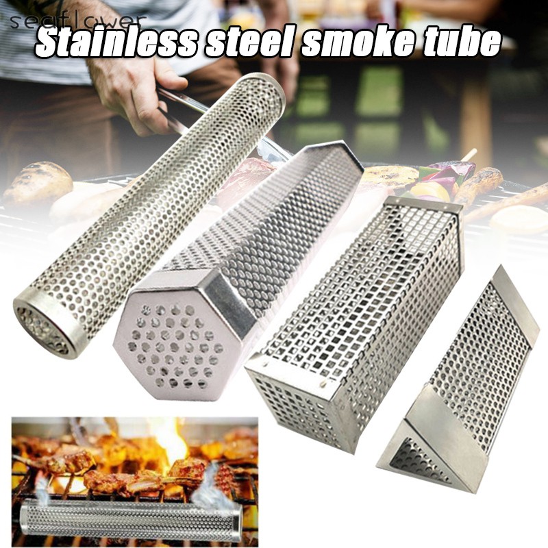 BBQ Grill Stainless Steel Smoker Tube Wood Pellet Cold Smoking Box Barbecue Grill Accessories 6Inch/12Inch