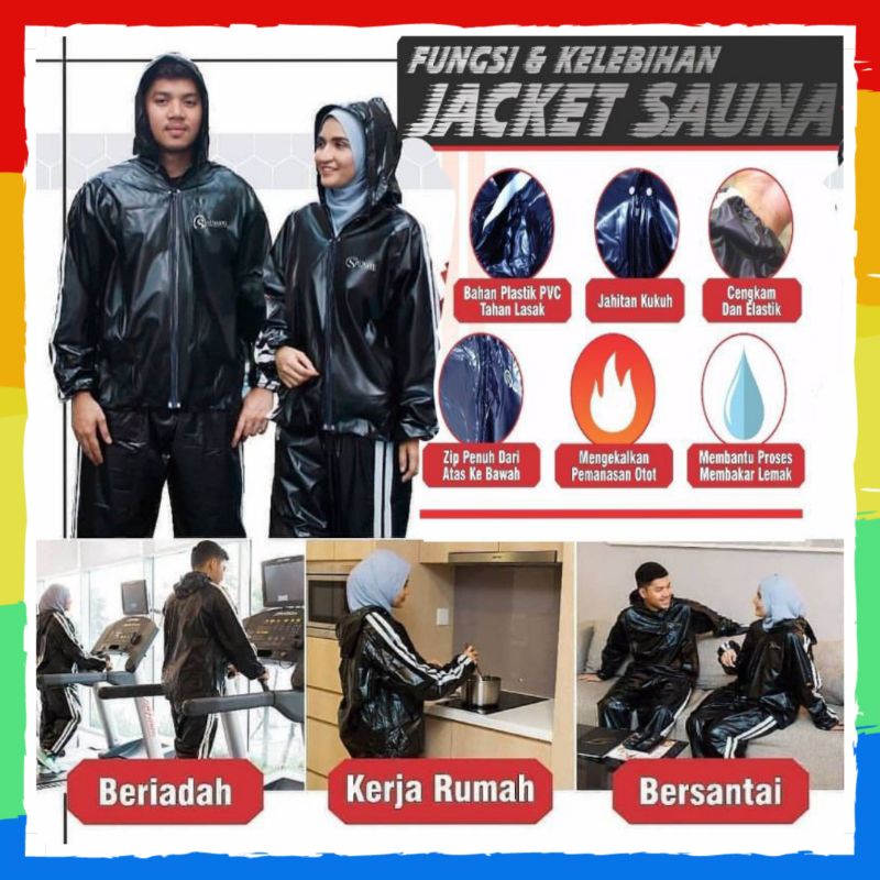 Sauna Set Original Saunaku Sauna Portable Sauna Suit Sauna Jacket Baju Sauna Jogging Baju Sauna Exercise Shopee Malaysia